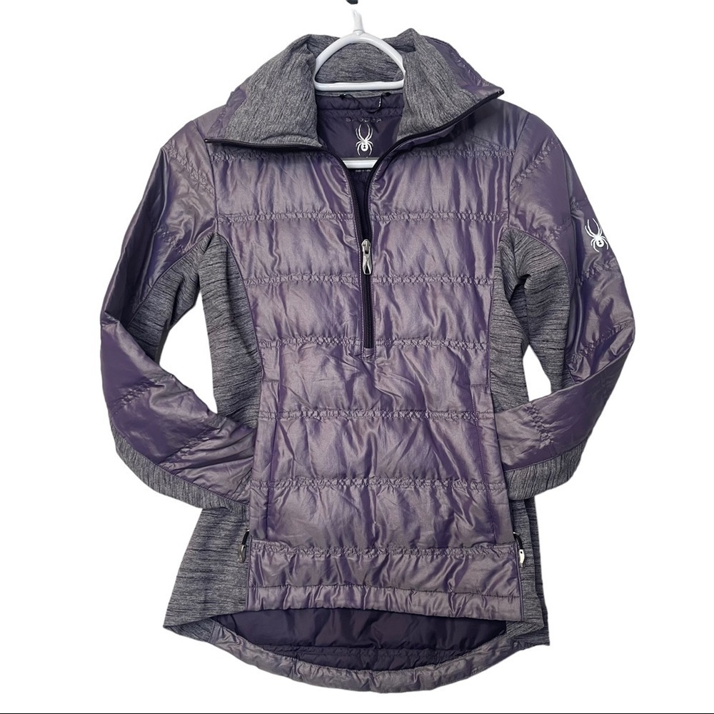 Spyder Purple1/2 Zip Pullover Puffer Jacket with Front Pouch Women’s Siz…